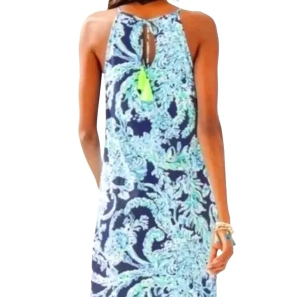 Lilly Pulitzer Margot Swing Dress High Tide Pima Cotton M - Picture 4 of 10